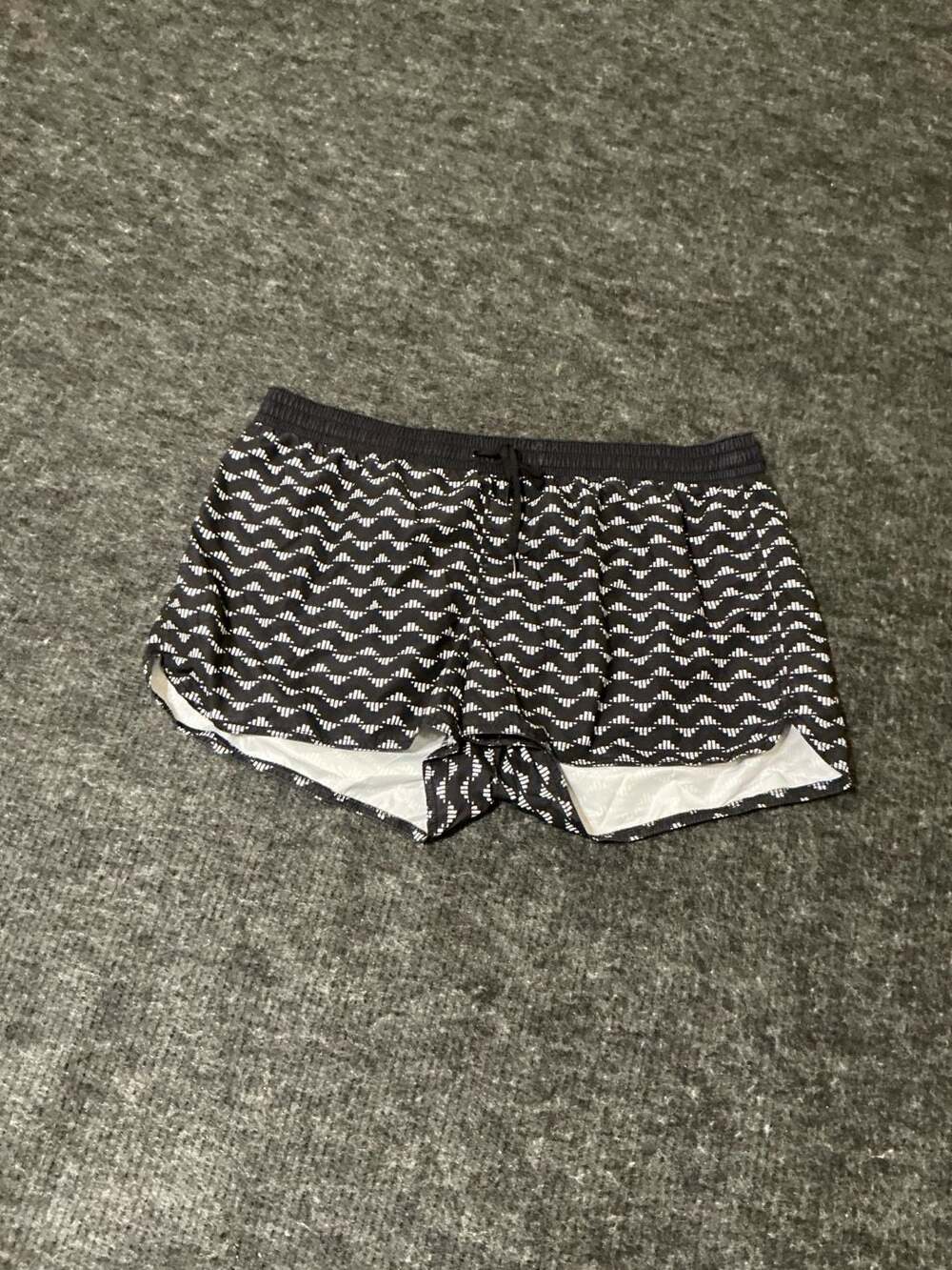 Old Navy Black and White Geometric Pattern Swim Shorts